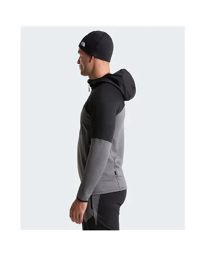 The North Face Stormgap Polartec Power Grid Giacca Midlayer con Cappuccio Uomo Full Zip, Smoked Pearl/TNF Black