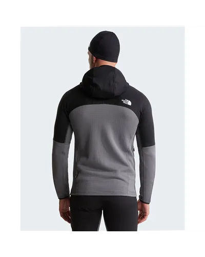 The North Face Stormgap Polartec Power Grid Giacca Midlayer con Cappuccio Uomo Full Zip, Smoked Pearl/TNF Black