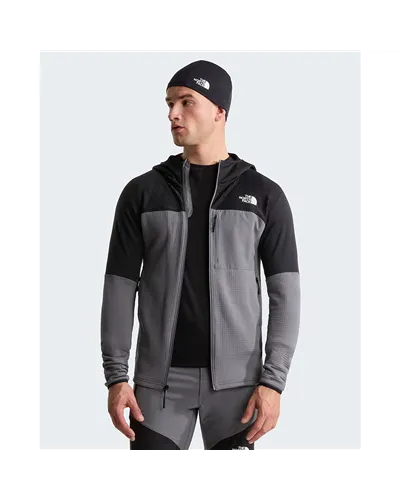 The North Face Stormgap Polartec Power Grid Giacca Midlayer con Cappuccio Uomo Full Zip, Smoked Pearl/TNF Black