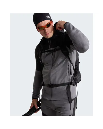 The North Face Stormgap Polartec Power Grid Giacca Midlayer con Cappuccio Uomo Full Zip, Smoked Pearl/TNF Black
