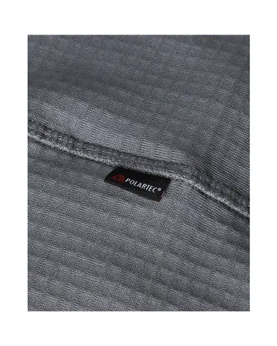 The North Face Stormgap Polartec Power Grid Men's Full-Zip Midlayer Hooded Jacket, Smoked Pearl/TNF Black