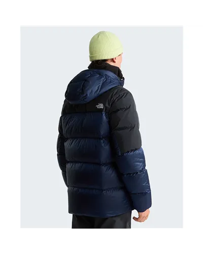 The North Face Diablo 2.0 WindWall Men's Down Hooded Jacket, Estate Blue Black Heather/TNF Black (Recycled Down)