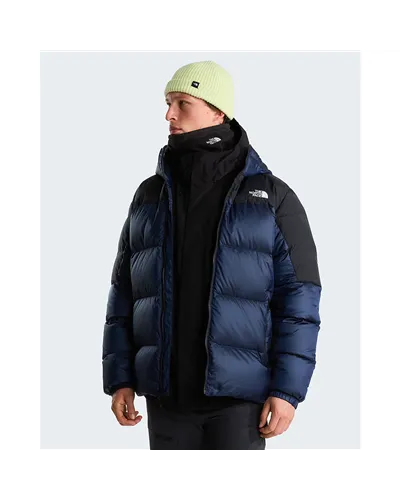 The North Face Diablo 2.0 WindWall Men's Down Hooded Jacket, Estate Blue Black Heather/TNF Black (Recycled Down)