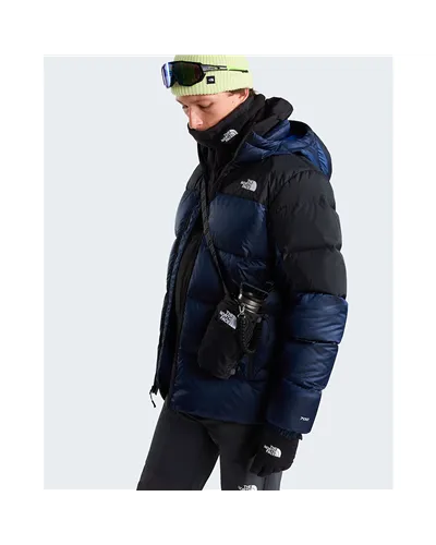 The North Face Diablo 2.0 WindWall Men's Down Hooded Jacket, Estate Blue Black Heather/TNF Black (Recycled Down)