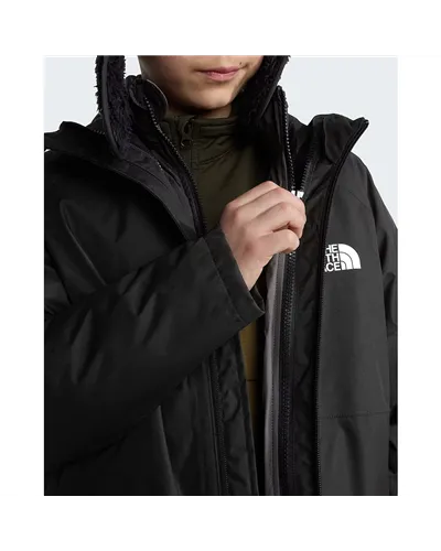 The North Face Perrito DryVent Giacca 4in1 Impermeabile con Cappuccio Junior/Kids Reversibile, TNF Black