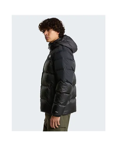 The North Face Diablo 2.0 WindWall Men's Down Hooded Jacket, TNF Black Heather/TNF Black (Recycled Down)