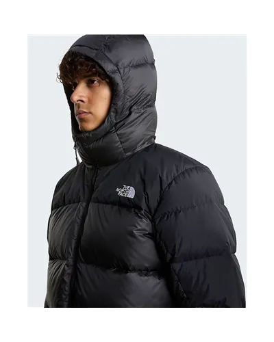 The North Face Diablo 2.0 WindWall Giacca Piumino con Cappuccio Uomo, TNF Black Heather/TNF Black (Piuma Riciclata)