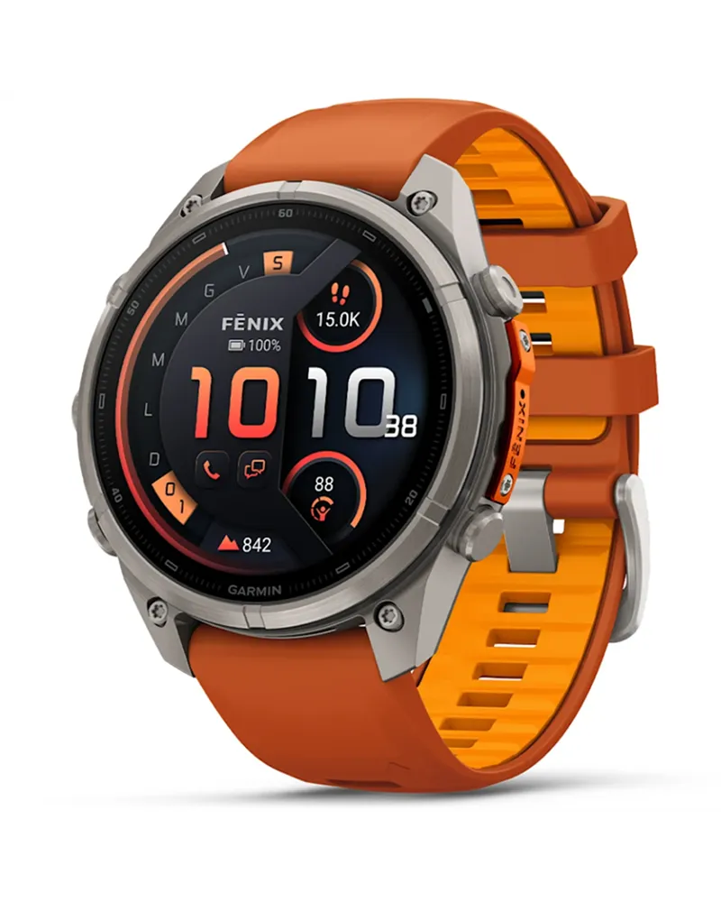Garmin Fenix 9 Pro AMOLED inReach Case 47mm GPS Watch Wrist-Based HR, Titanium/Autumn Orange/Spark Orange