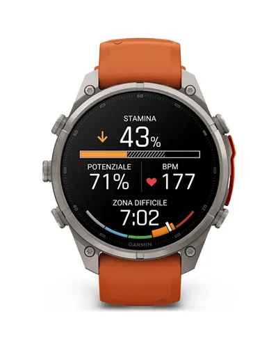 Garmin Fenix 9 Pro AMOLED inReach Cassa 47mm Orologio GPS Cardio Integrato, Titanio/Autumn Orange/Spark Orange