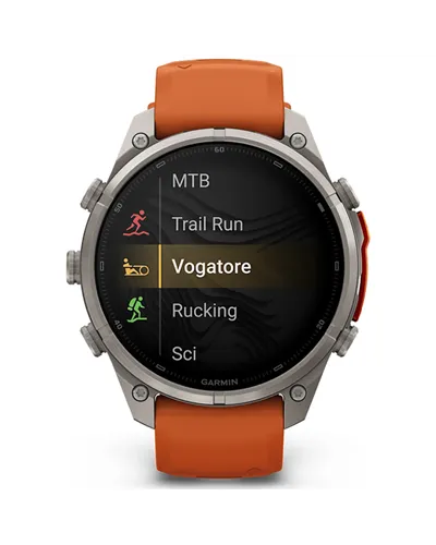 Garmin Fenix 9 Pro AMOLED inReach Cassa 47mm Orologio GPS Cardio Integrato, Titanio/Autumn Orange/Spark Orange