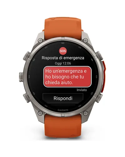 Garmin Fenix 9 Pro AMOLED inReach Cassa 47mm Orologio GPS Cardio Integrato, Titanio/Autumn Orange/Spark Orange