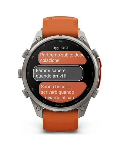Garmin Fenix 9 Pro AMOLED inReach Cassa 47mm Orologio GPS Cardio Integrato, Titanio/Autumn Orange/Spark Orange
