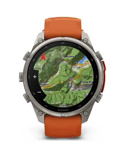 Garmin Fenix 9 Pro AMOLED inReach Cassa 47mm Orologio GPS Cardio Integrato, Titanio/Autumn Orange/Spark Orange