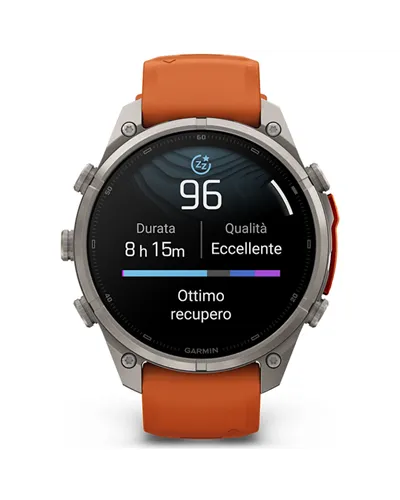 Garmin Fenix 9 Pro AMOLED inReach Cassa 47mm Orologio GPS Cardio Integrato, Titanio/Autumn Orange/Spark Orange