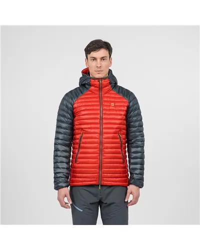 Karpos Alagna Giacca Piumino con Cappuccio Uomo, Fire/Woodland Gray