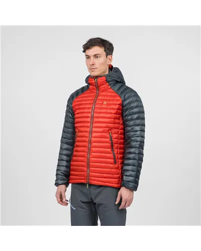 Karpos Alagna Giacca Piumino con Cappuccio Uomo, Fire/Woodland Gray