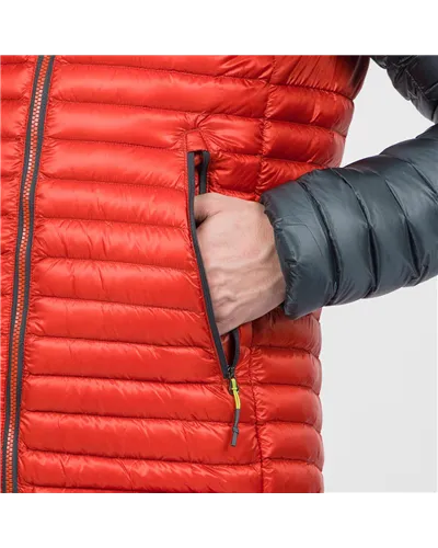 Karpos Alagna Giacca Piumino con Cappuccio Uomo, Fire/Woodland Gray