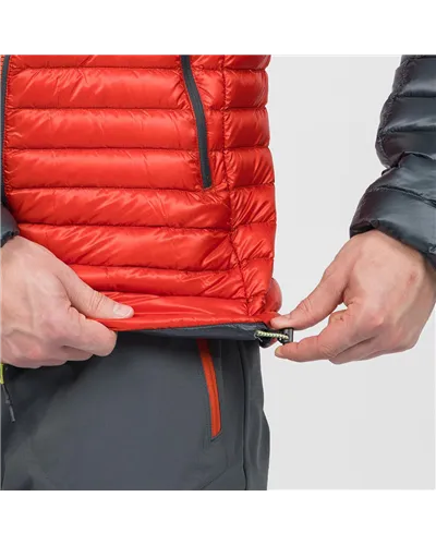 Karpos Alagna Giacca Piumino con Cappuccio Uomo, Fire/Woodland Gray
