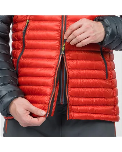 Karpos Alagna Men's Hooded Down Jacket, Fire/Woodland Gray