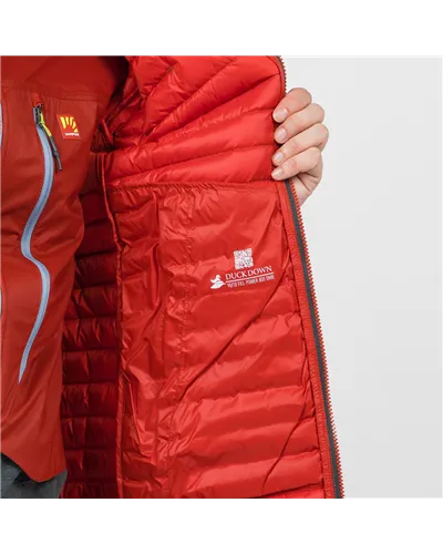 Karpos Alagna Giacca Piumino con Cappuccio Uomo, Fire/Woodland Gray