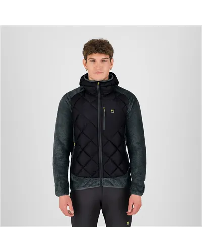 Karpos Marmarole Up Giacca con Cappuccio Uomo, Black/Woodland Gray