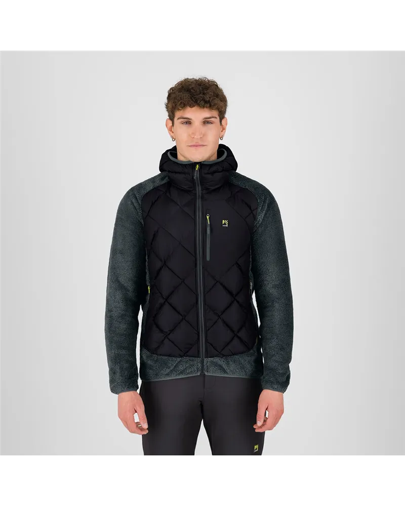 Karpos Marmarole Up Giacca con Cappuccio Uomo, Black/Woodland Gray