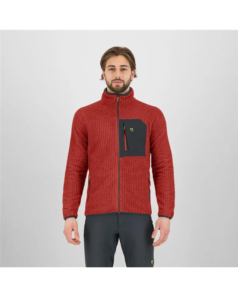 Karpos Rocchetta Evo Fleece Pile Uomo, Fire/Woodland Gray