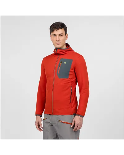 Karpos Antermoia Fleece Pile con Cappuccio Uomo, Fire