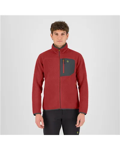 Karpos Moiazza Retrò Men's Fleece, Fire/Woodland Gray