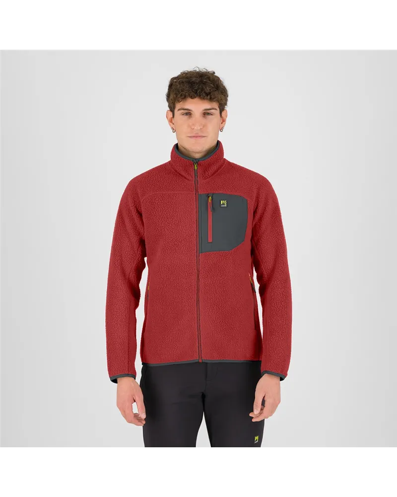 Karpos Moiazza Retrò Fleece Pile Uomo, Fire/Woodland Gray