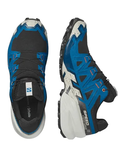 Salomon Speedcross 6 GTX Gore-Tex Scarpe Trail Running Uomo, Black/Mykonos Blue/Vanilla Ice