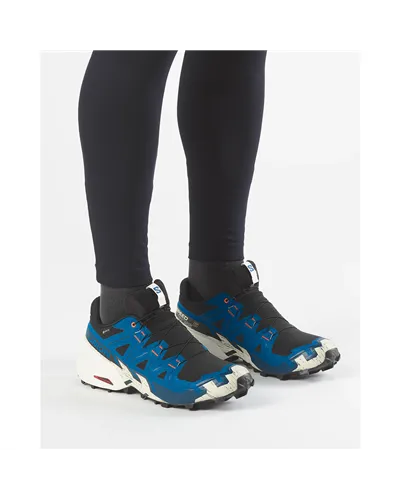 Salomon Speedcross 6 GTX Gore-Tex Men's Trail Running Shoes, Black/Mykonos Blue/Vanilla Ice