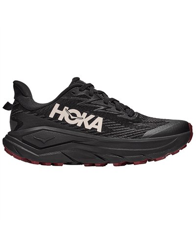 Hoka Challenger 8 GTX Gore-Tex Women's Trail Running Shoes, Black/Varsity Burgundy