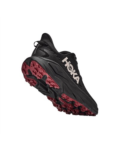 Hoka Challenger 8 GTX Gore-Tex Women's Trail Running Shoes, Black/Varsity Burgundy