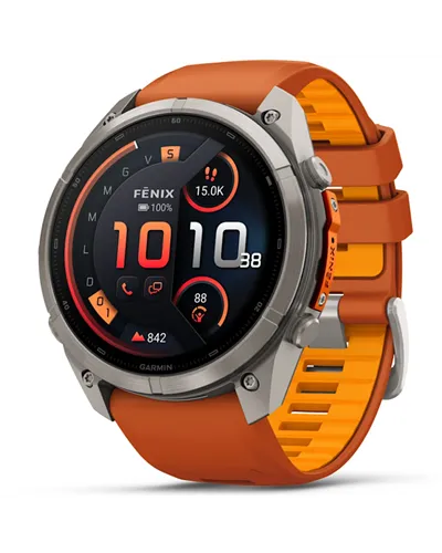 Garmin Fenix 9 Pro AMOLED inReach Cassa 51mm Orologio GPS Cardio Integrato, Titanio/Autumn Orange/Spark Orange
