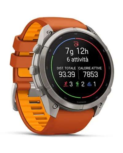 Garmin Fenix 9 Pro AMOLED inReach Case 51mm GPS Watch Wrist-Based HR, Titanio/Autumn Orange/Spark Orange