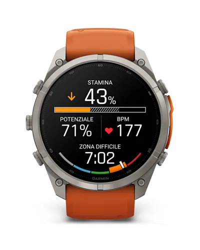 Garmin Fenix 9 Pro AMOLED inReach Case 51mm GPS Watch Wrist-Based HR, Titanio/Autumn Orange/Spark Orange