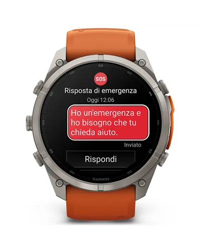 Garmin Fenix 9 Pro AMOLED inReach Case 51mm GPS Watch Wrist-Based HR, Titanio/Autumn Orange/Spark Orange