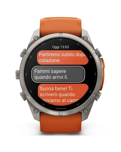 Garmin Fenix 9 Pro AMOLED inReach Case 51mm GPS Watch Wrist-Based HR, Titanio/Autumn Orange/Spark Orange