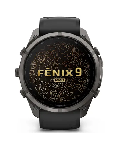 Garmin Fenix 9 Pro AMOLED inReach Case 51mm GPS Watch Wrist-Based HR, Titanium DLC Carbon Gray/Black/Pebble Grey