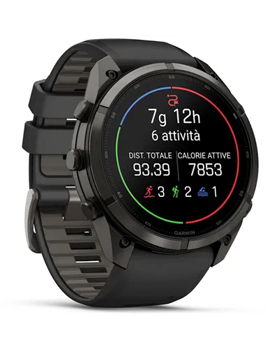 Garmin Fenix 9 Pro AMOLED inReach Case 51mm GPS Watch Wrist-Based HR, Titanium DLC Carbon Gray/Black/Pebble Grey