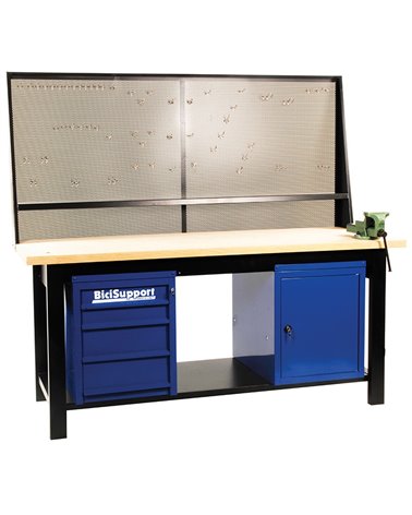 Bicisupport Workbench 2 Mtr, With One Lock Drawer And A Metal Shelf.