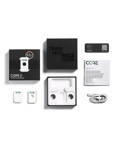 Core 2 Bluetooth ANT+ Thermal Sensor Compatible with Garmin/Wahoo/Suunto and more, White