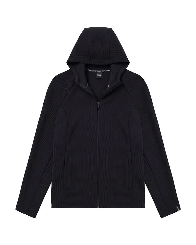 Colmar Felpa Sci a Coste con Cappuccio Uomo, Black