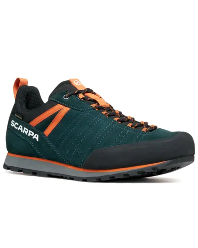 Scarpa Crux 2 GTX Gore-Tex Men's Approach Shoes, Petrol/Rust Orange