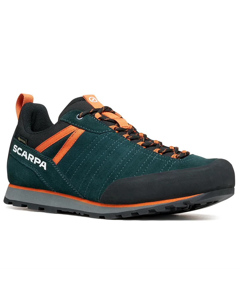 Scarpa Crux 2 GTX Gore-Tex Men's Approach Shoes, Petrol/Rust Orange