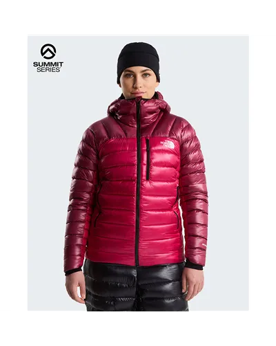 The North Face Summit Breithorn RDS Women's Packable Hooded Down Jacket, Lali Guran/Burgundy Crush