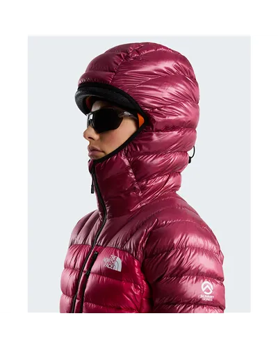 The North Face Summit Breithorn RDS Women's Packable Hooded Down Jacket, Lali Guran/Burgundy Crush