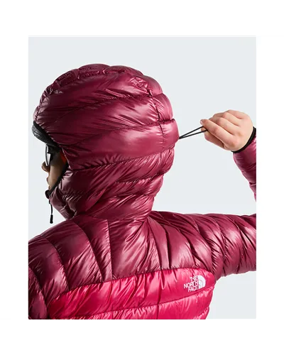 The North Face Summit Breithorn RDS Women's Packable Hooded Down Jacket, Lali Guran/Burgundy Crush