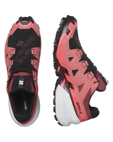 Salomon Spikecross 6 GTX Gore-Tex Unisex Trail Running Shoes, Cow Hide/Black/Fiery Coral